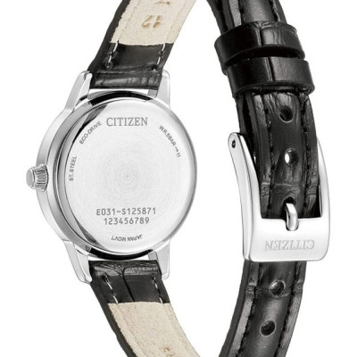 Đồng Hồ Nữ Citizen Dây Da Máy Eco-Drive EM0930-15A - Mặt Trắng