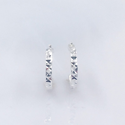  Khuyên Tai Bạc 925 Mo Phay Máy 3D Bản Nhỏ BẠC HIỂU MINH HT352