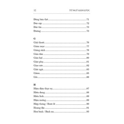 Sách - Từ Ngữ Giản Lược - Tìm Hiểu Đức Tin - Giáo Lý - Phụng Vụ - Bayard Việt Nam