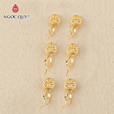 Khoen bạc móc mặt dây chuyền phật, tỳ hưu, hồ ly mạ vàng - Ngọc Quý Gemstones