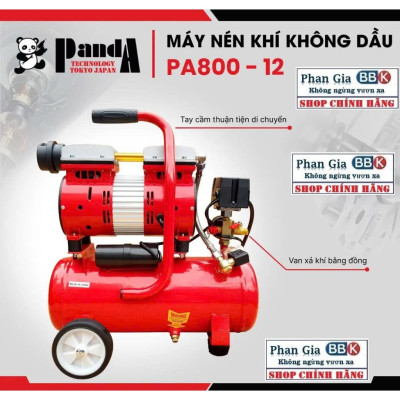 [chính hãƞg] Máy nén khí không dầu PANDA 12L (PA 800\12) 100% dây đồng, Bảo hành 1 Năm