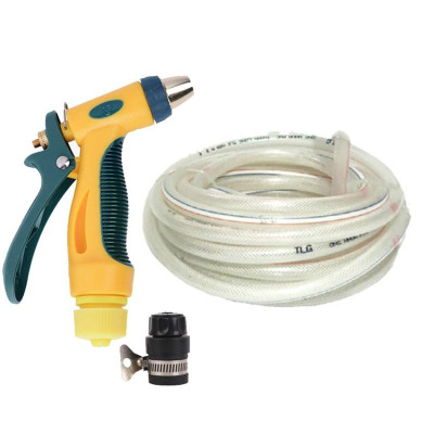 Bộ dây vòi xịt nước rửa xe,tưới cây tăng áp 3 lần 15m (nối nhựa đen 713-2)