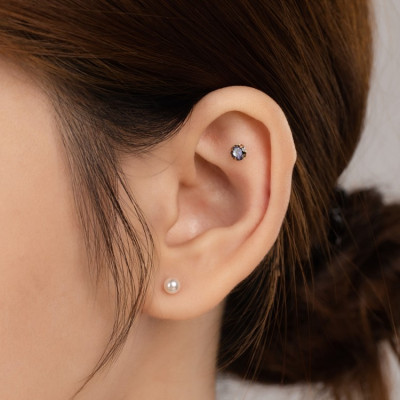 Khuyên Tai Vàng 14KY đính đá Tanzanite Aurora (V0180) - MOON Jewelry