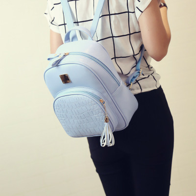 Balo Nữ Cao Cấp, Balo Hàn Quốc Họa Tiết Da Cá Sấu Cho Nữ Vải Nylon Chống Thấm, Ngăn Chứa Rộng Rãi