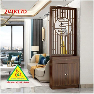Vách ngăn tủ kệ , vách ngăn phòng khách nhà bếp 2VTK17A - Nội thất lắp ráp Viendong Adv