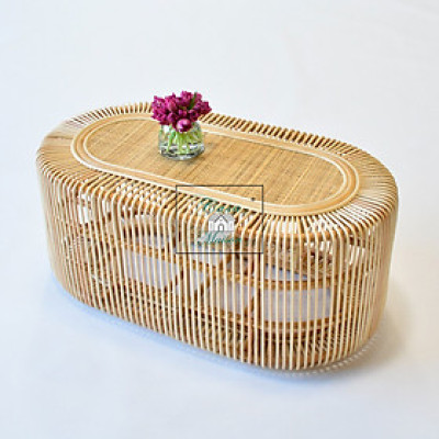 Bàn mây ovanl phòng trà CaSa Mai Son