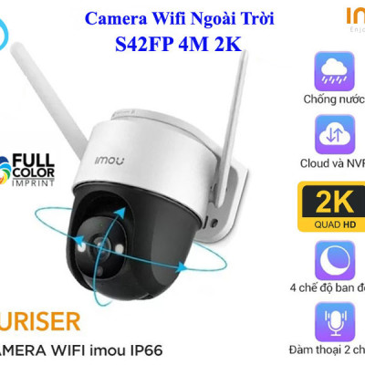 Camera IP Wifi PTZ FullColor 4MP ngoài trời Imou Cruiser IPC S42FP hàng chính hãng