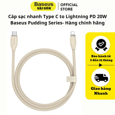 Cáp sạc Baseus Jelly Liquid Silica Gel Fast Charging Type-C to iP 20W CAGD - hàng chính hãng