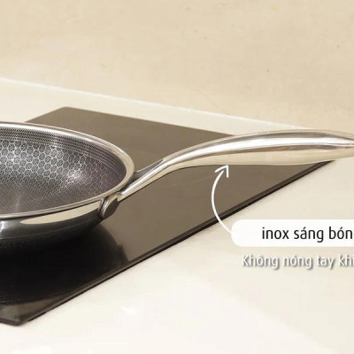 [Hàng chính hãng] Chảo chiên inox iMat Hybrid Blackcube 20cm, Phủ chống dính Ceramic đen
