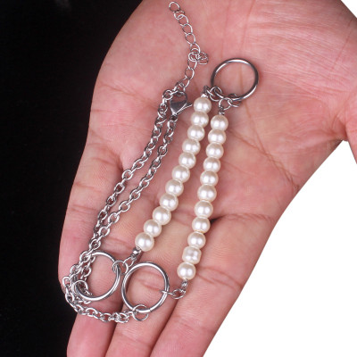 Dây chuyền vòng cổ mix ngọc trai titan độc lạ mắt