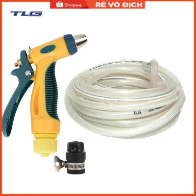 Bộ dây vòi xịt nước rửa xe,tưới cây tăng áp 3 lần 3-5m (nối nhựa đen 713-2)