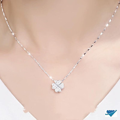 Dây chuyền nữ mặt cỏ 4 lá chất liệu bạc MS13c1