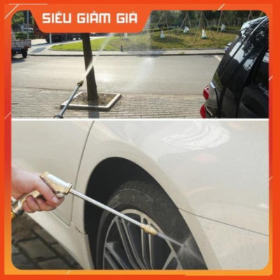 Bộ dây vòi xịt nước rửa xe, tưới cây . tăng áp 3 lần, loại 7m, 10m 206701-3 đầu đồng,cút+tặng túi đựng bút