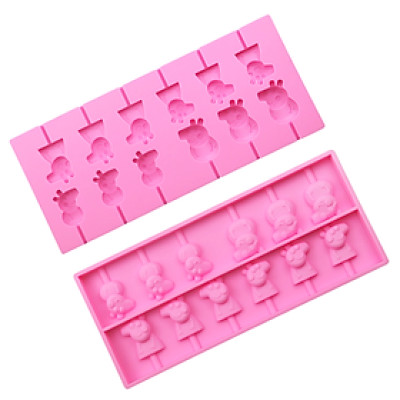 Khuôn silicon làm rau câu, kẹo dẻo, socola 12 heo con Cute Peppa - Mã số 1038