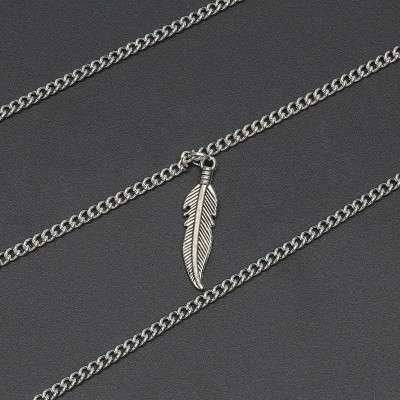 Dây xích đeo kính mắt thời trang lá lông vũ