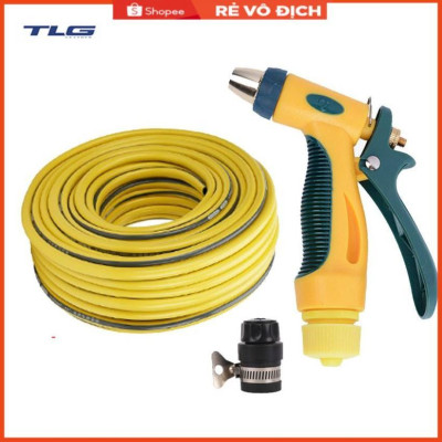 Bộ dây vòi xịt nước rửa xe,tưới cây tăng áp 3 lần 3-5m (nối nhựa đen 713-2)
