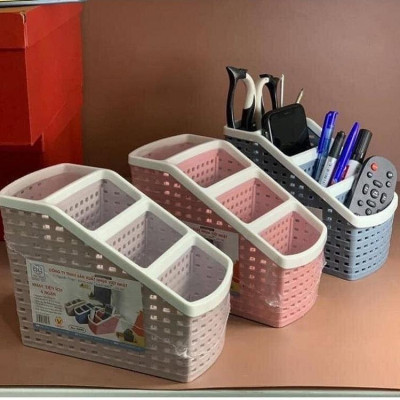 Khay nhựa tiện ích 4 ngăn Việt Nhật, để bàn đựng đồ, bút văn phòng phẩm, mỹ phẩm, đồ dùng phù hợp bàn làm việc văn phòng