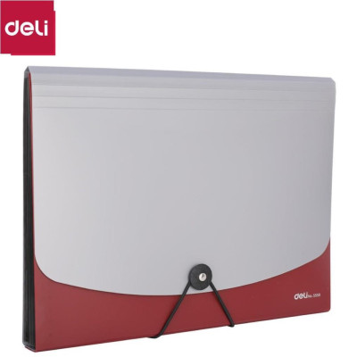 Cặp tài liệu A4 13 ngăn Deli - Đen/Xanh dương/Đỏ/Xanh lá - 1 chiếc - E5558 