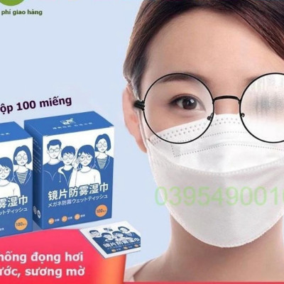 Khăn Lau Kính Nano Hộp 100 Miếng Giấy Lau Kính Chống Bám Hơi Nước, Lau Sạch Vân Tay Bụi Bẩn