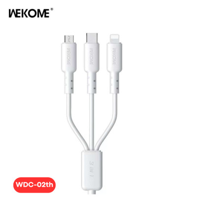 Cáp sạc đa năng WEKOME 3in 1 WDC-02 sạc nhanh 3A, độ dài 1m2 ( hàng chính hãng)