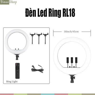 Đèn LED Ring RL21 / RL18 - Đèn Led Dành Cho Chụp Ảnh , Quay Phim, Phát Trực Tiếp, Nhiệt Độ Màu 2700K-6500K, Công Suất Tối Đa 36W- 65W - Hàng nhập khẩu