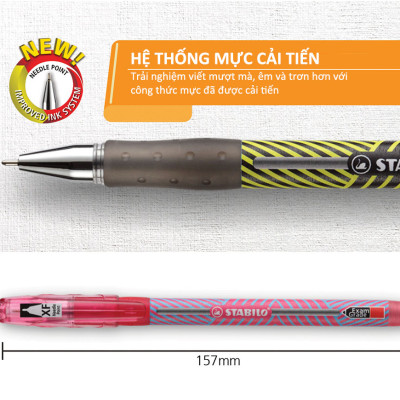 Hộp 10 bút bi STABILO Exam Grade 587NXF 0.5mm (BP587NXF/10) - Xanh