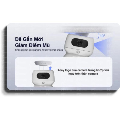 Camera Ezviz 2 Mắt 8.0MP H7C Xem 2 Màn Hình Cùng Lúc, Xoay 360 Độ, Có Màu Đêm - TRANGIATELECOM Hàng nhập khẩu