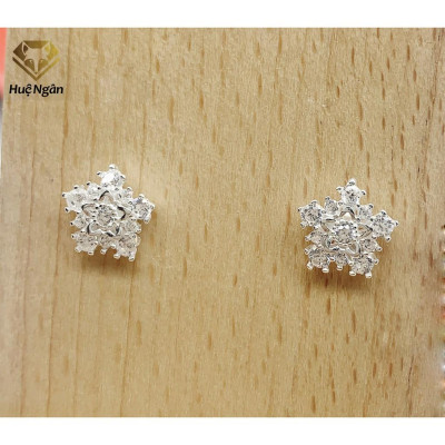 Bông tai bạc Ý 925 Huệ Ngân - Hoa tuyết YCXR134