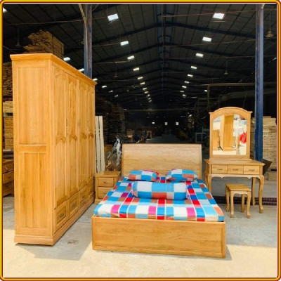 Giường ngủ Nhật gỗ sồi 1m8 Juno sofa 