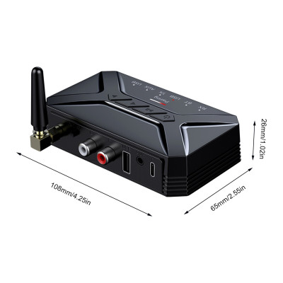 Hàng Chính Hãng - Bộ Thu Phát Âm Thanh T-R22-JA Bluetooth 5.0 Phạm Vi Kết Nối 15m Chế Độ Chuyển Đổi Linh Hoạt RX TX Tương Thích Rộng Rãi RCA, AUX, USB Điện Thoại Máy Tính Bảng TV PC Đầu Đĩa Chip Âm Thanh Cao Cấp Hỗ Trợ Đàm Thoại Rảnh Tay - ROGTZ