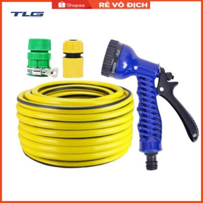 Bộ dây vòi xịt tưới cây, rửa xe 20M (cút nhựa nối nhựa xanh) 206843