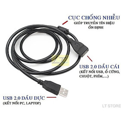 Cáp USB nối dài 1.5M CHỐNG NHIỄU Hàng Nhập Khẩu
