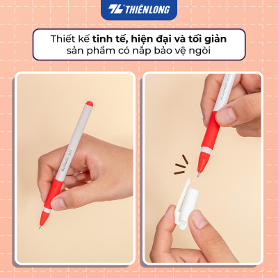 Combo 5/10/20 Bút Gel Thiên Long GEL-012 ngòi 0.5mm mực xanh đỏ đen tím có đệm cầm tay mềm đầu bi cao cấp