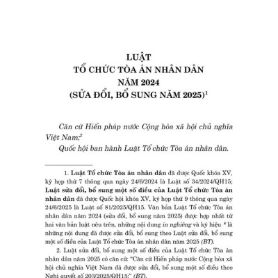 Luật Tổ chức Tòa án nhân dân năm 2024 (sửa đổi, bổ sung năm 2025)