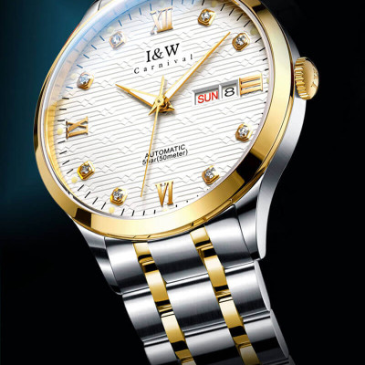 Đồng hồ nam chính hãng IW CARNIVAL IW651G-1 Kính sapphire ,chống xước ,Chống nước 50m ,Bảo hành 24 tháng,Máy cơ (Automatic),dây kim loại thép không gỉ 316L, thiết kế đơn giản dễ đeo