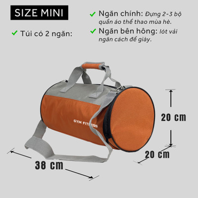 Túi thể thao MINI [ HÀNG ĐẸP] Túi Tập Gym - Chất vải đẹp, có ngăn giày riêng