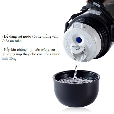 Bình giữ nhiệt nóng lạnh Zojirushi 0.8L SJ-TG08 , bằng thép không gỉ, bảo hành giữ nhiệt 1 năm