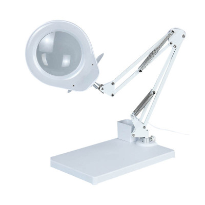 Kính lúp để bàn có đèn TERINO DE-78W (phóng đại 10X và 20X, Led, màu trắng) - Hàng chính hãng