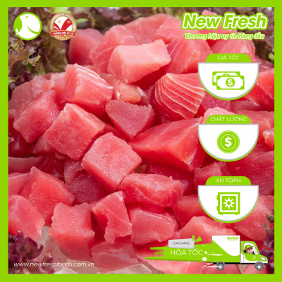 [GIAO NHANH HCM]  Cá Ngừ Đại Dương Fillet Cắt Hạt Lựu - Túi 500Gr