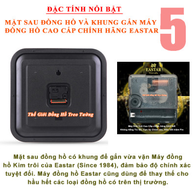 Đồng Hồ EASTAR KIM TRÔI Số Nổi 3D có DẠ QUANG và NHIỆT ẨM KẾ Tự Động (Không Dùng Pin) – Tặng Pin Maxell - Bảo Hành 1 Năm