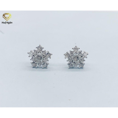 Bông tai bạc Ý 925 Huệ Ngân - Hoa tuyết YCXR134
