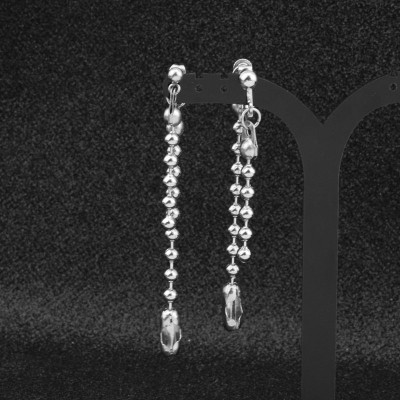 Bông tai dây xích hạt thả chuỗi thời trang lỗ đinh