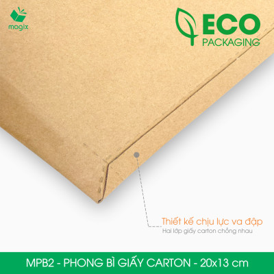 MPB2 - 20x13 cm - 20 phong bì carton đóng hàng - Bìa gói hàng, bìa cứng, bì thư | Magix Packaging