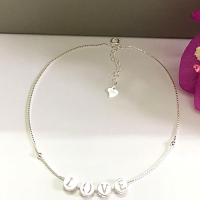 Lắc chân bạc nữ trang sức bạc Ý S925 Huệ Ngân - LOVE RYBJ50053