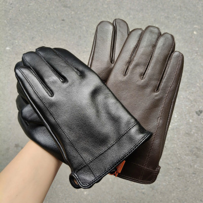 Bao tay da nam BHY8717 Găng tay nam da cừu. Tích hợp cảm ứng, Lót lông ấm