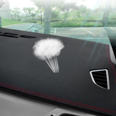 Thảm taplo ô tô Kona 2019 loại da vân cacbon chống nắng, chống nứt vỡ taplo, thảm taplo Hyundai Kona