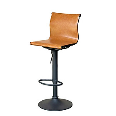 Ghế đảo bếp có lưng tựa nệm giả da pvc cao cấp chân đen tăng giảm CB2308A-P