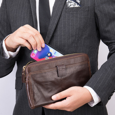 Ví cầm tay nam DA BÒ THẬT  - BEE GEE VNA9028