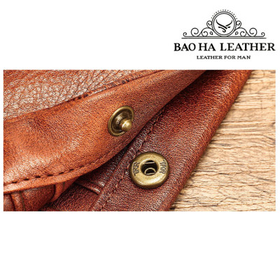 Ví Đứng Nam Da Bò Cao Cấp BHM1249 Mềm Mại - Bền Bỉ, Chống Xước - Chống Nhăn Tốt, Thiết Kế Cổ Điển, Dáng Đứng - Gập 2, Ngăn Đựng Tiền Có Khóa Kéo, Nhiều Ngăn Để Giấy Tờ Tiện Dụng