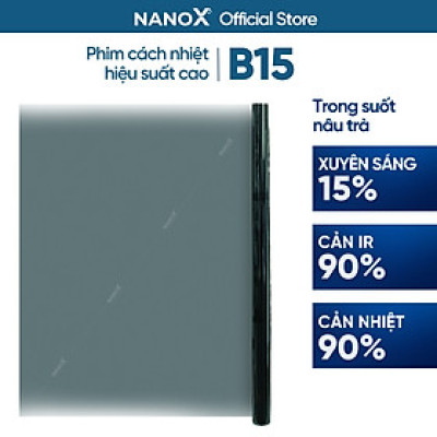 Phim cách nhiệt kính nhà NanoX B15 chống nắng nóng & chống UV màu tối